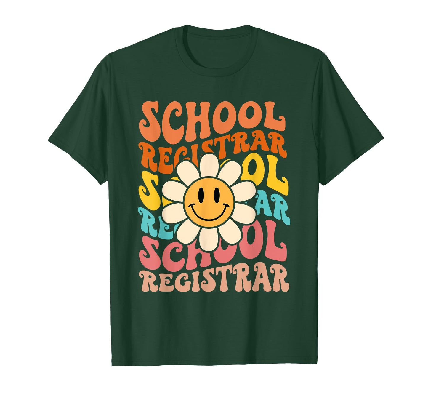 Retro Groovy Flower School Registrar Men Women Gifts T-Shirt