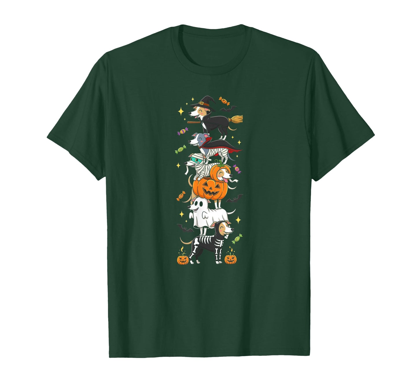 Yorkshire Terrier Witch Vampire Ghost Halloween Mens Womens T-Shirt