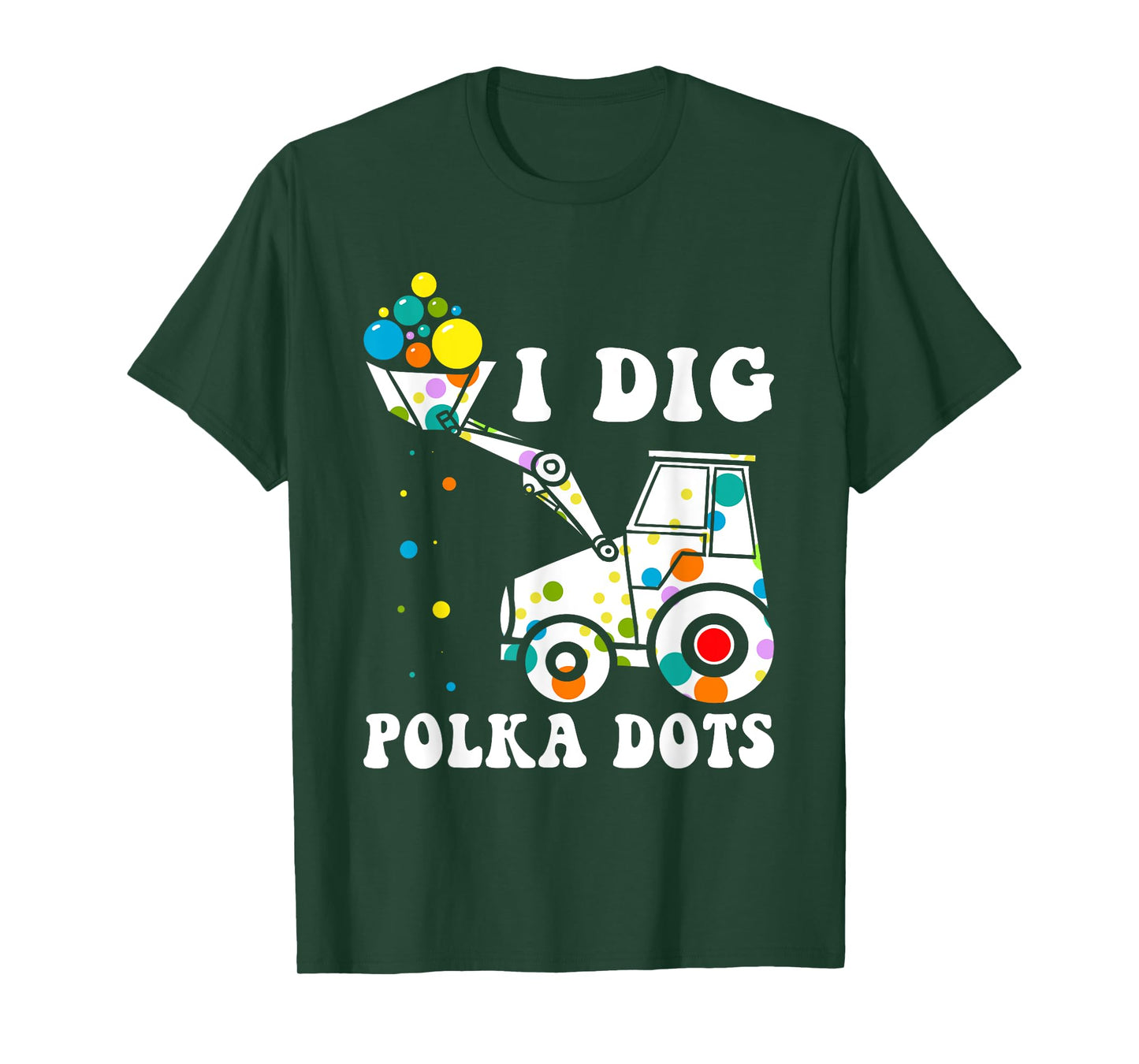 Happy Dot Day Dig Polka Kids Tractor Birthday Party T-Shirt