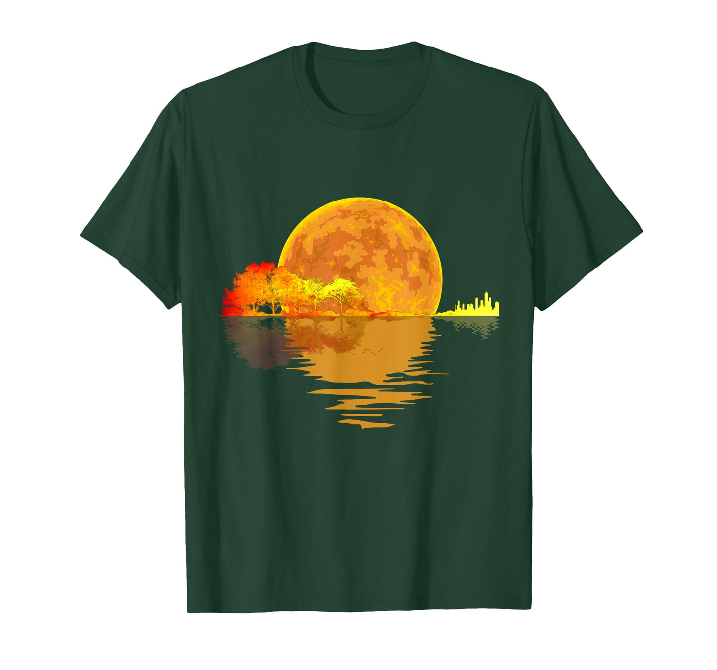 Acoustic Guitar Moon Lake Shadow Music Lover gift guitarist T-Shirt