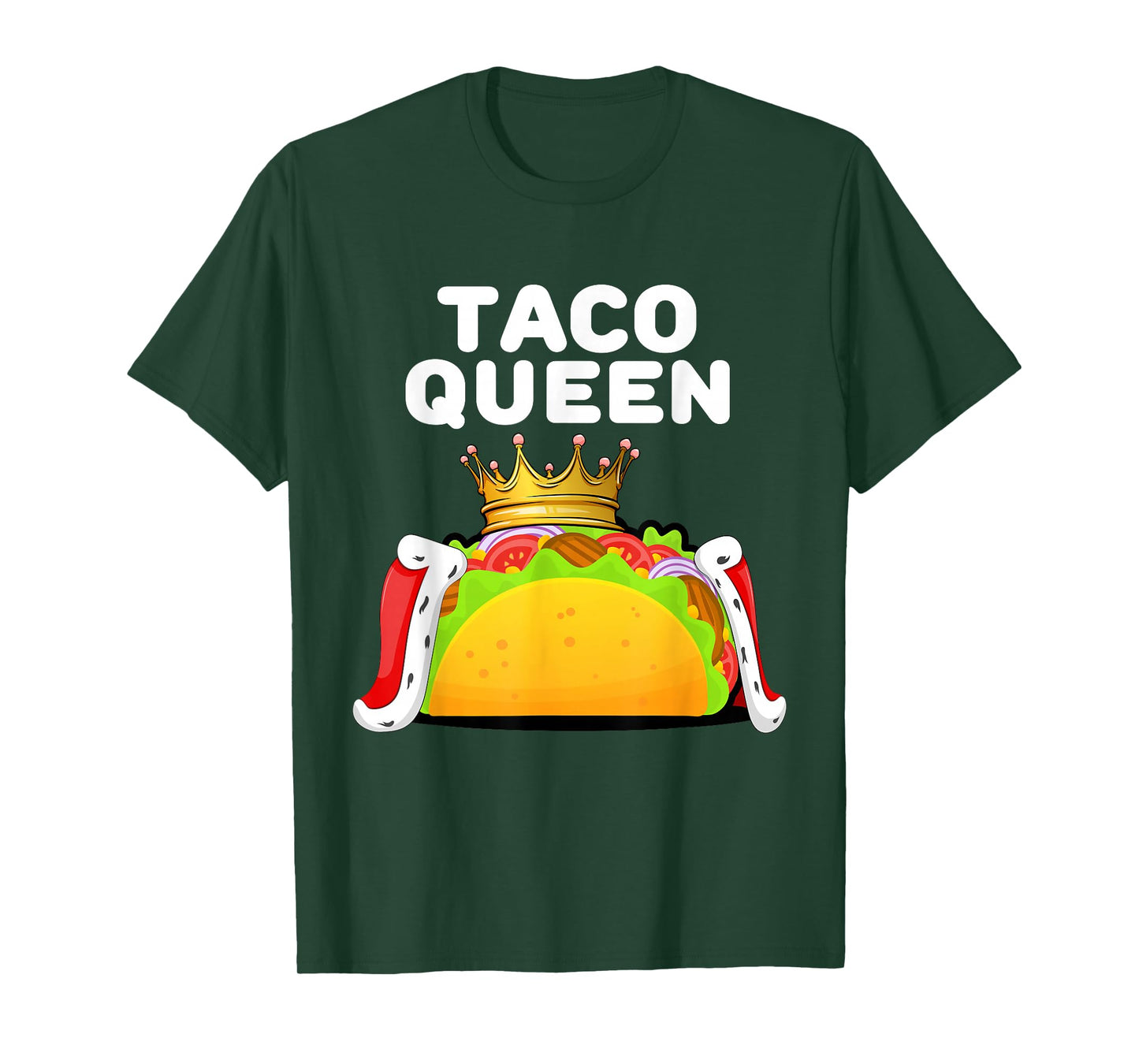 Womens Taco Queen Funny Food Lover Mexican Fiesta Humor T-Shirt