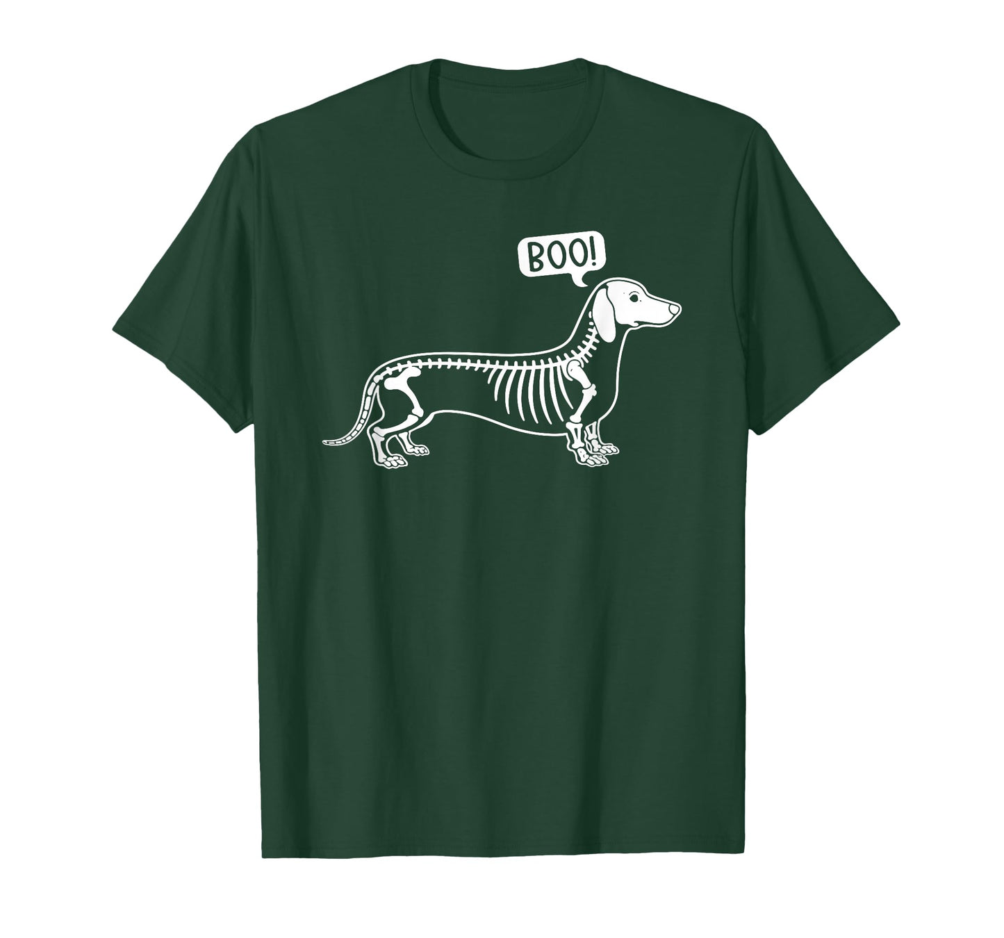 Dachshund Dog Boo Ghost Halloween Skeleton Trick or Treat T-Shirt
