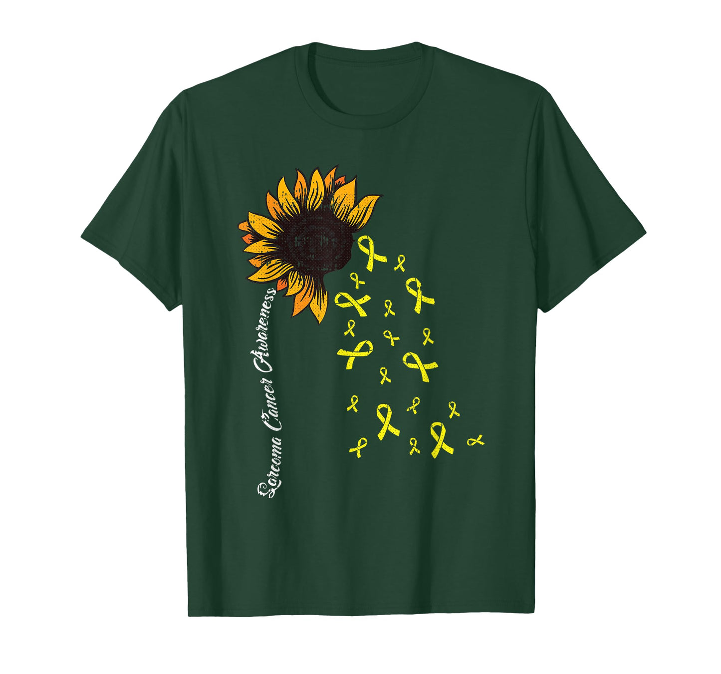 Sarcoma Cancer Awareness Yellow Ribbon Sunflower Warrior T-Shirt