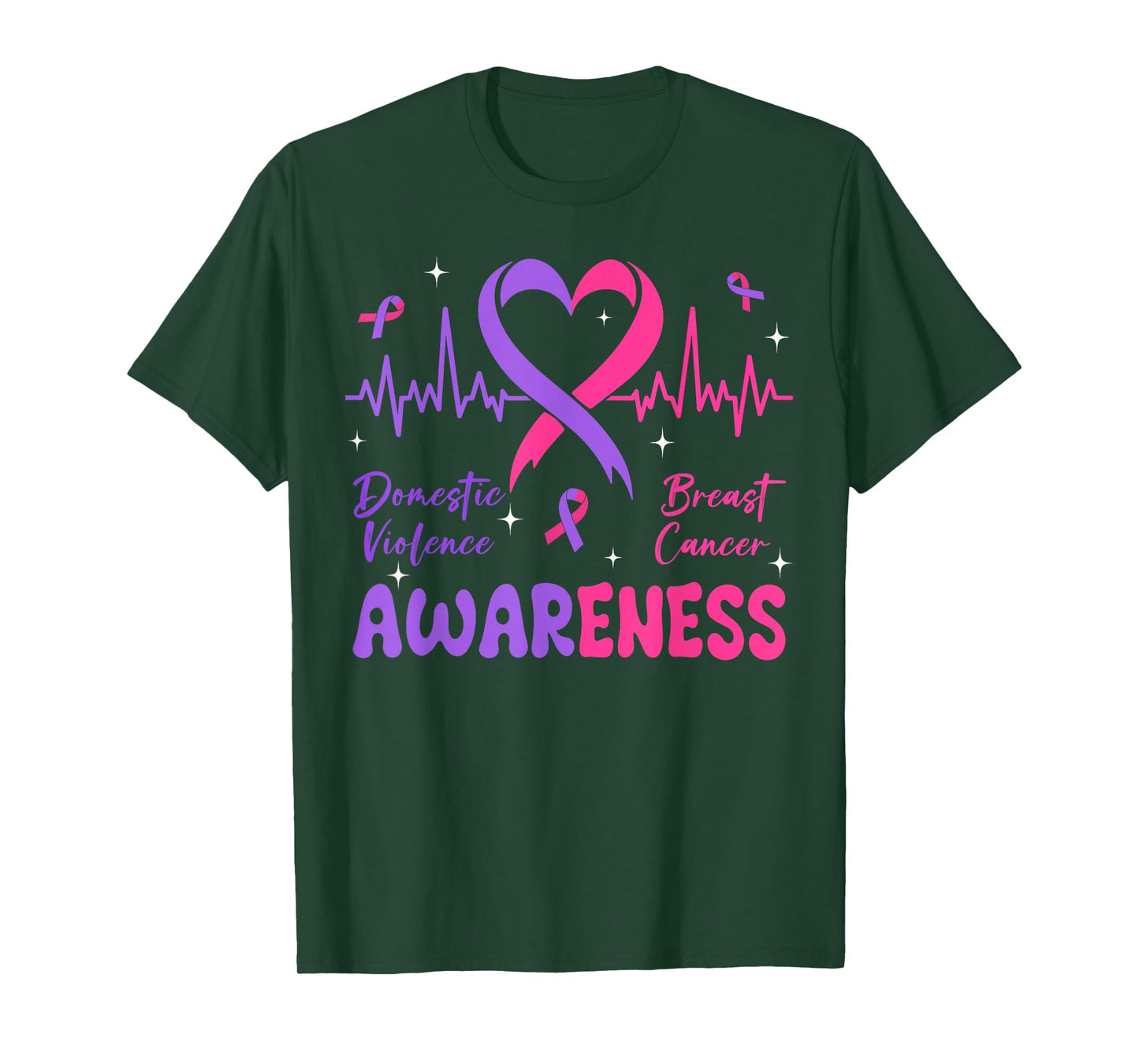 Domestic Violence And Breast Cancer Awareness Month T-Shirt