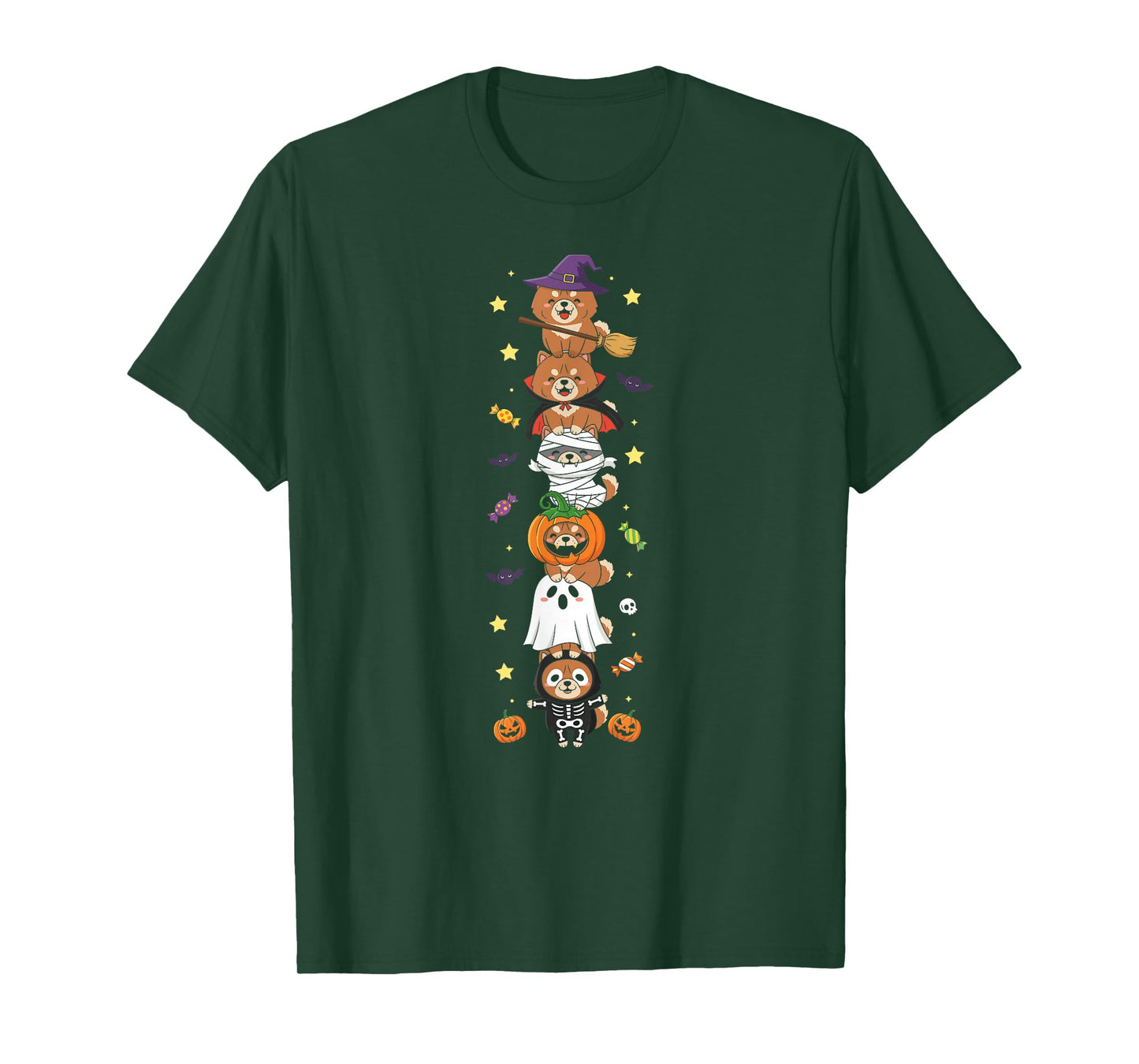 Funny Chow Chow Witch Vampire Halloween Kids Mens Womens T-Shirt