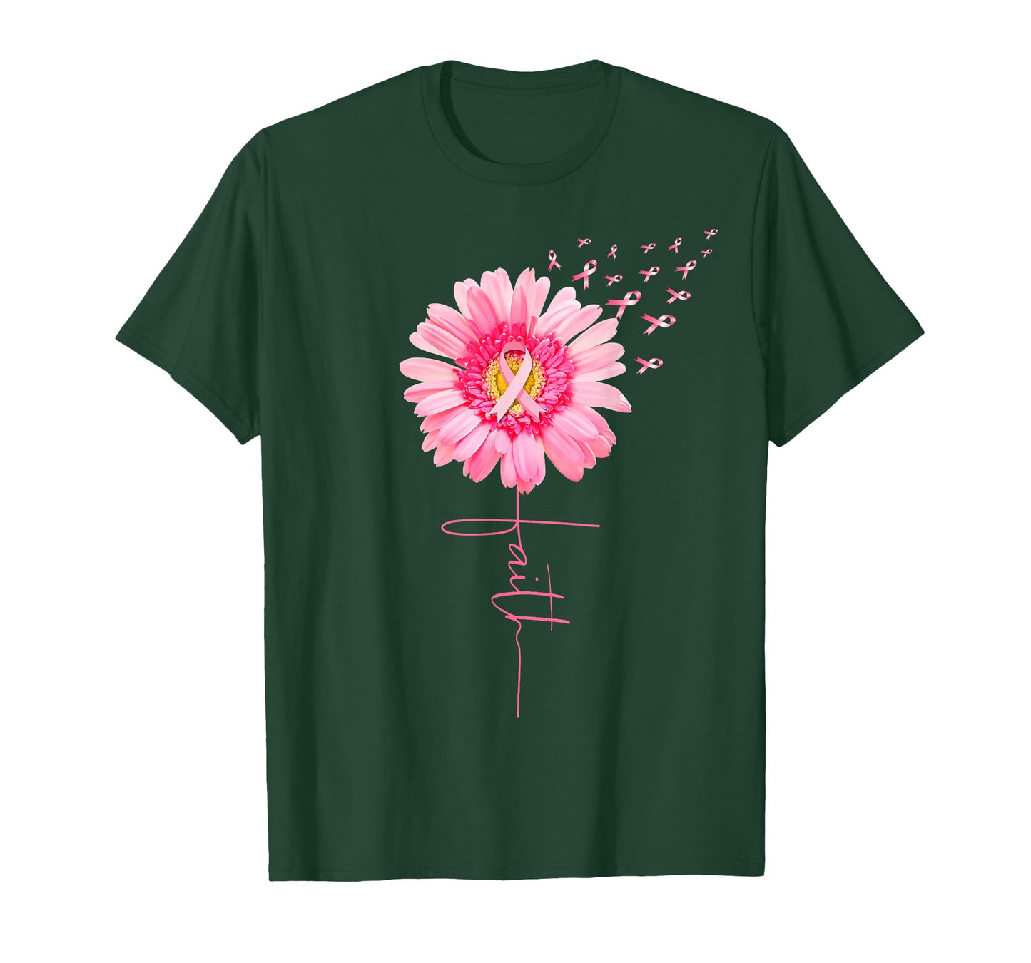 Pink Ribbon Daisy Faith - Breast Cancer Awareness Month Gift T-Shirt