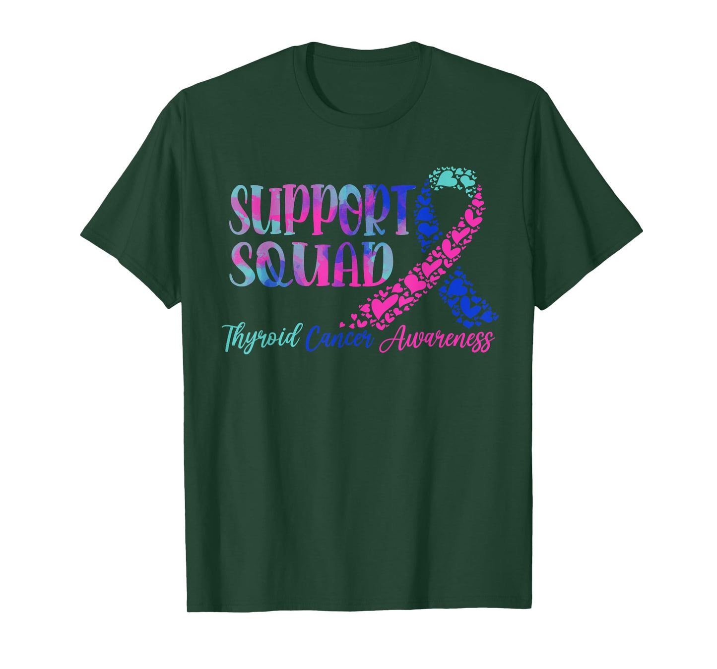 Support Squad Thyroid Cancer Awareness Ribbon T-Shirt