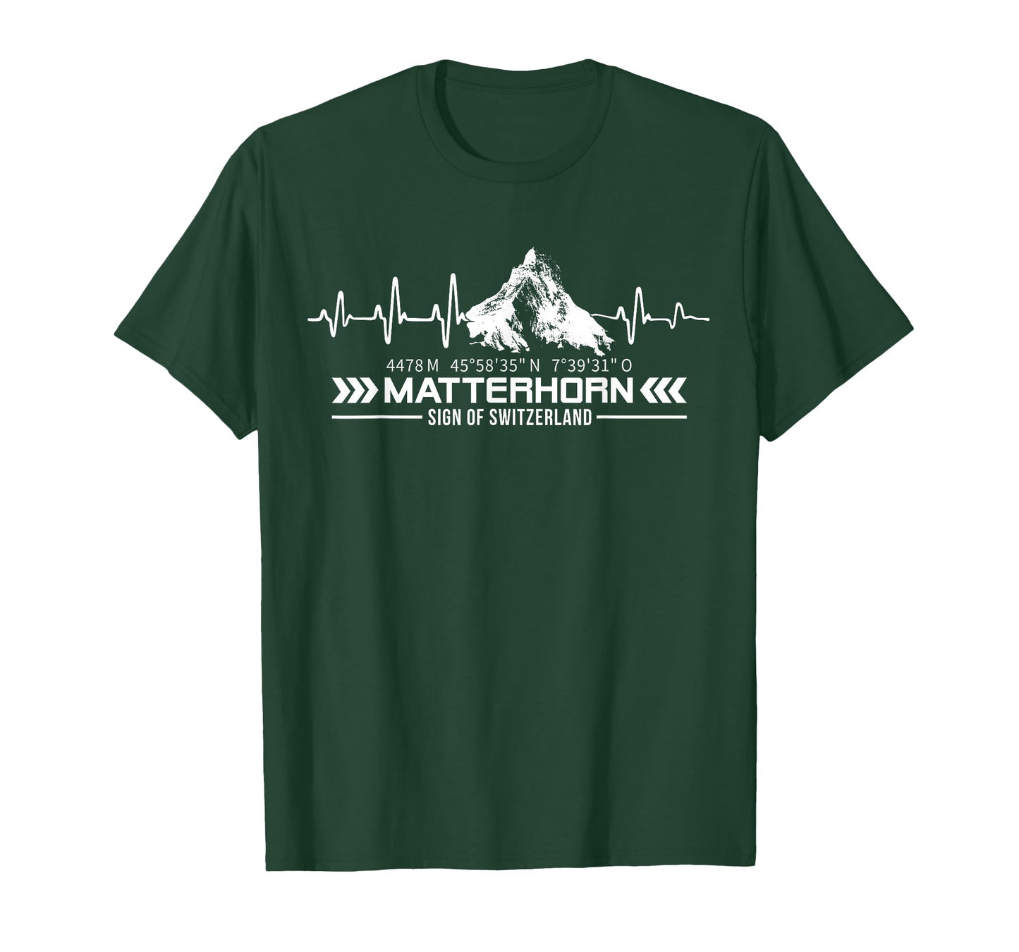 Matterhorn Switzerland Alps Zermatt Hiking Mountains Heartbeat T-Shirt
