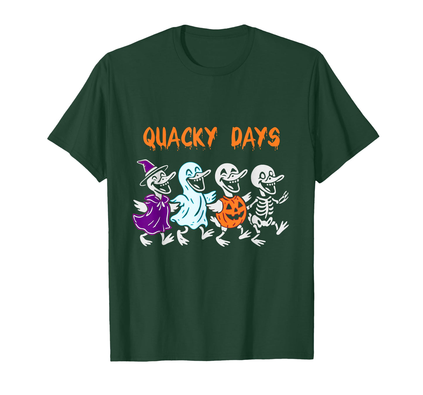 Funny Halloween Cute Duck Wizard Ghost Pumpkin Shirt T-Shirt