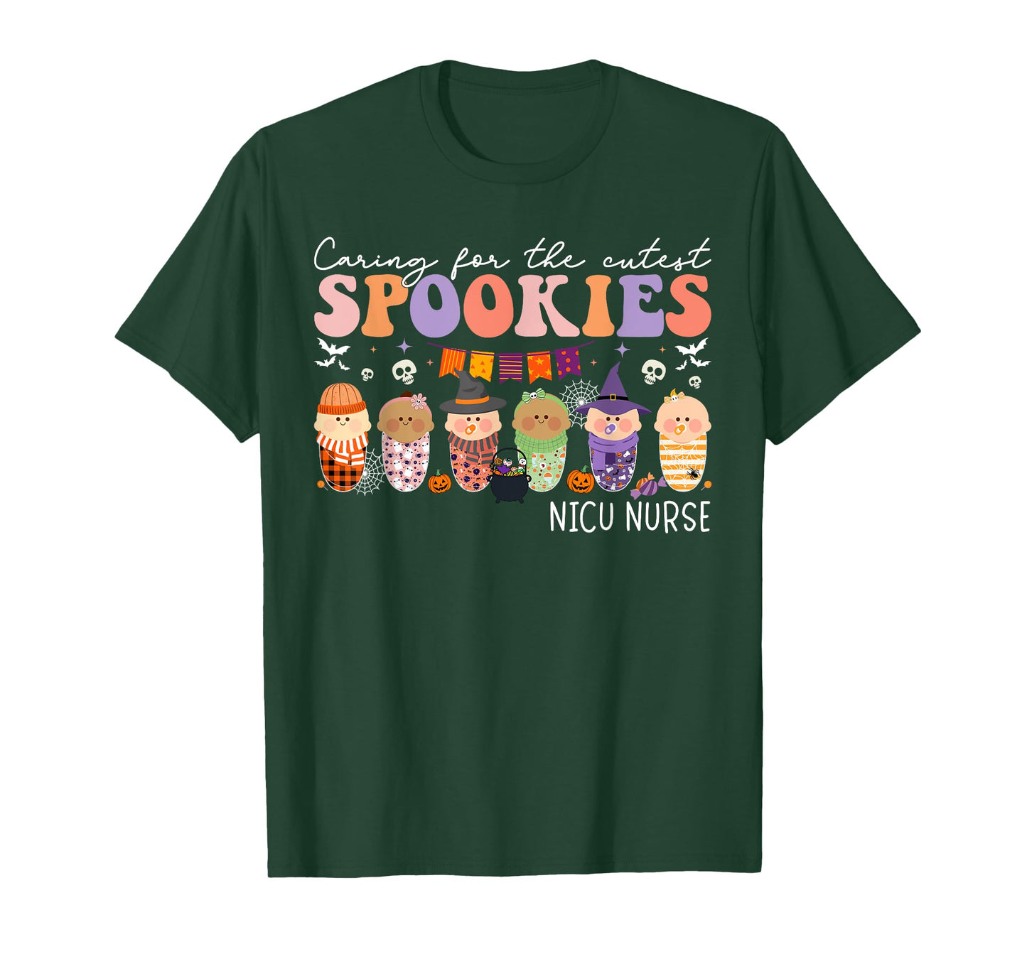 Caring For The Cutest Little Spookies NICU Nurse Halloween T-Shirt