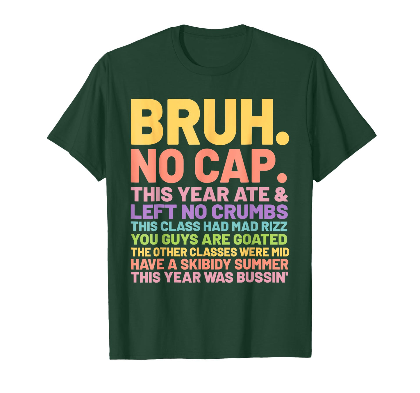 Bruh This Year Was Goated No Cap Funny Last Day of School T-Shirt