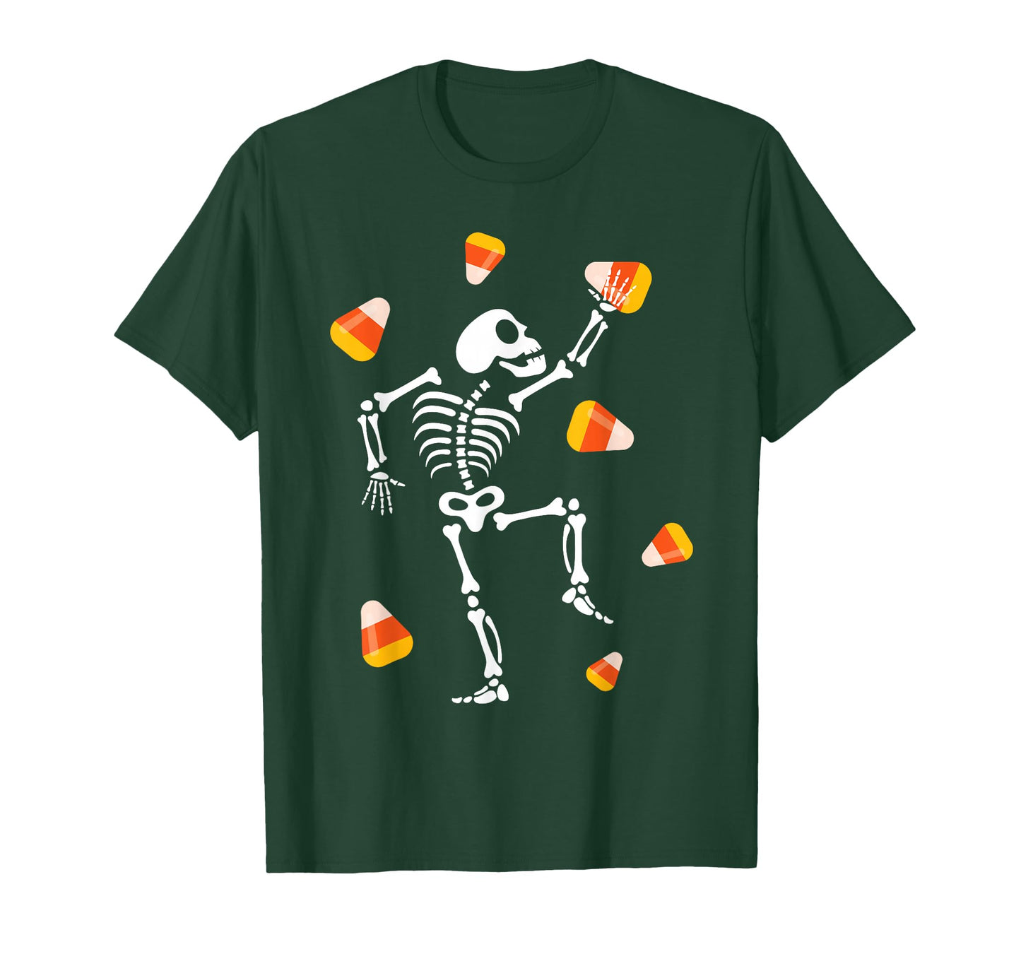 Funny Candy Corn Skeleton Costume Men Women Kids Halloween T-Shirt