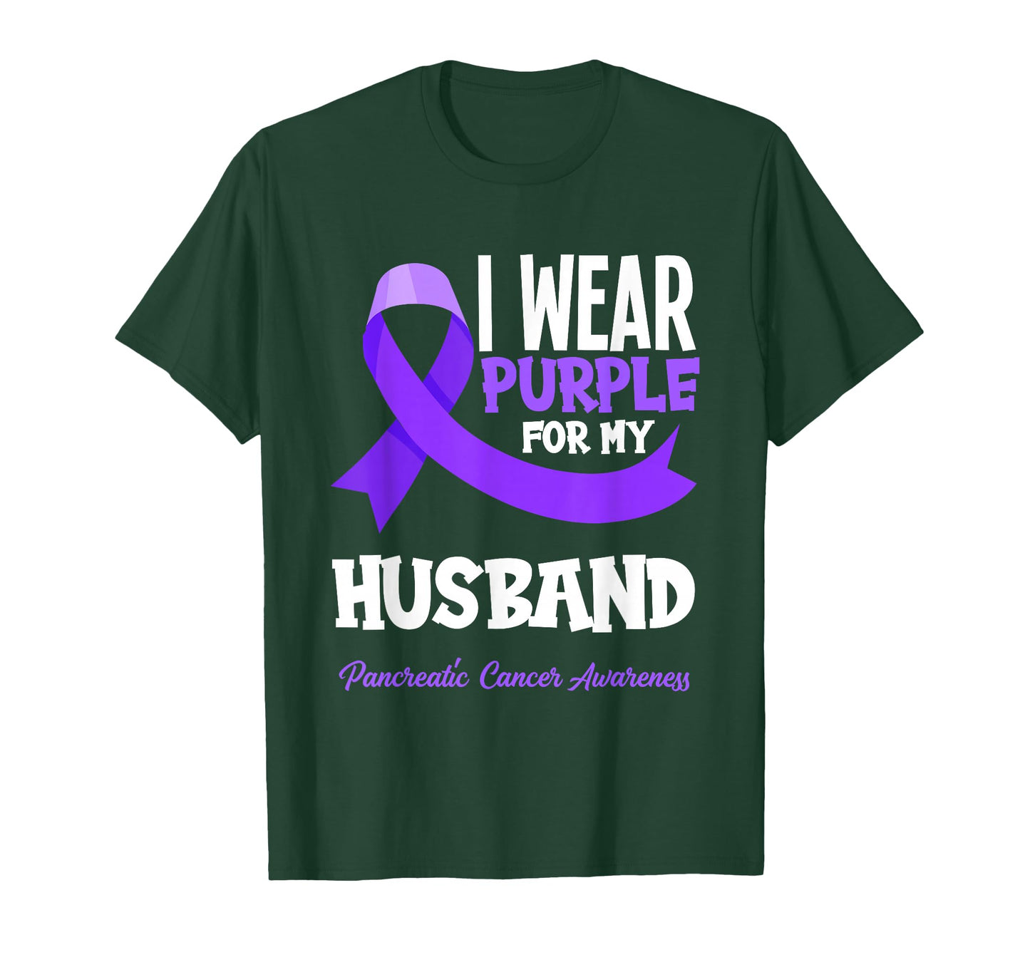 I Wear Purple For My Husband Pancreatic Cancer Awareness T-Shirt