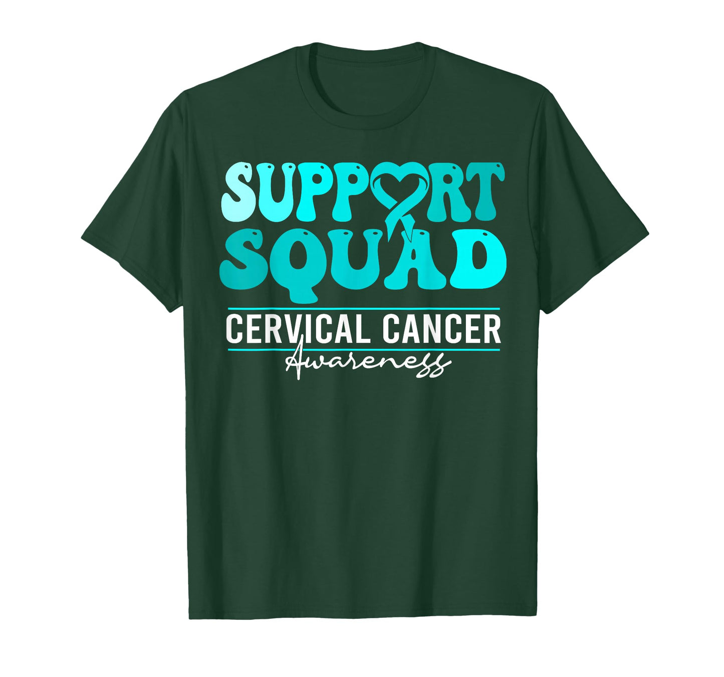 Cervical Cancer Awareness support squad groovy cervical T-Shirt