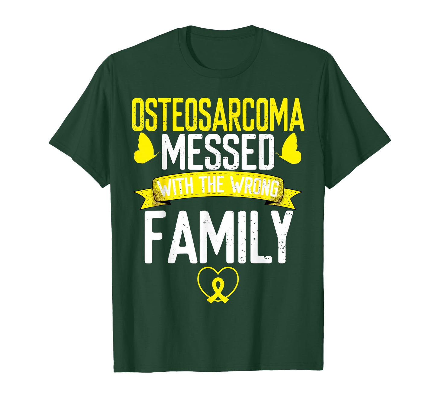 Osteosarcoma Bone Cancer family Yellow Ribbon Awareness T-Shirt