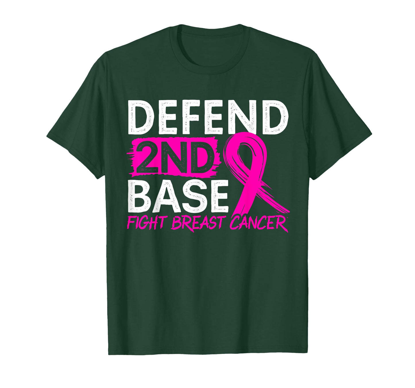 Defend 2nd Base Baseball Player Breast Cancer Awareness T-Shirt
