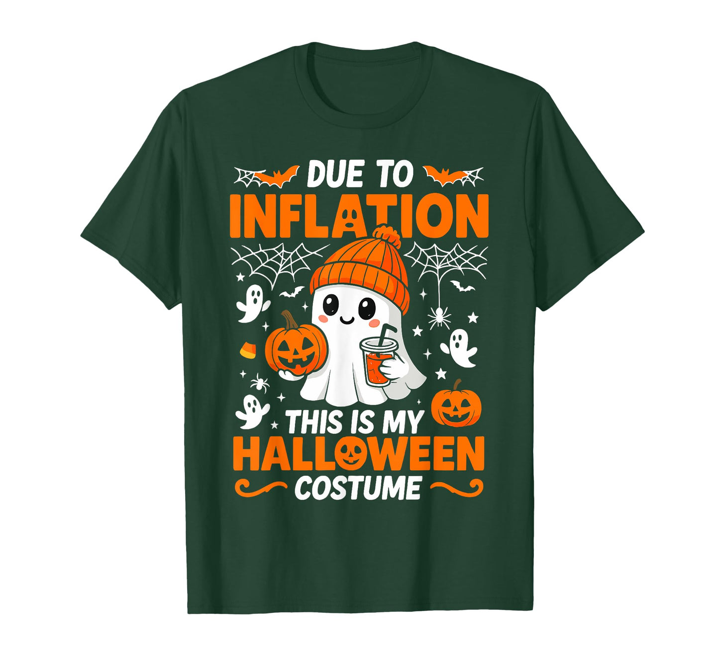 Due to Inflation This is My Halloween Custome Ghost Pumpkin T-Shirt