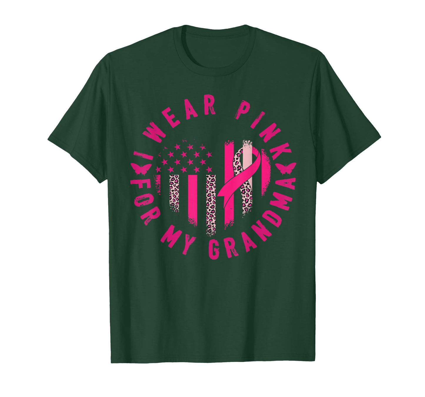 I Wear Pink for My Grandma Ribbon Breast Cancer for Women T-Shirt