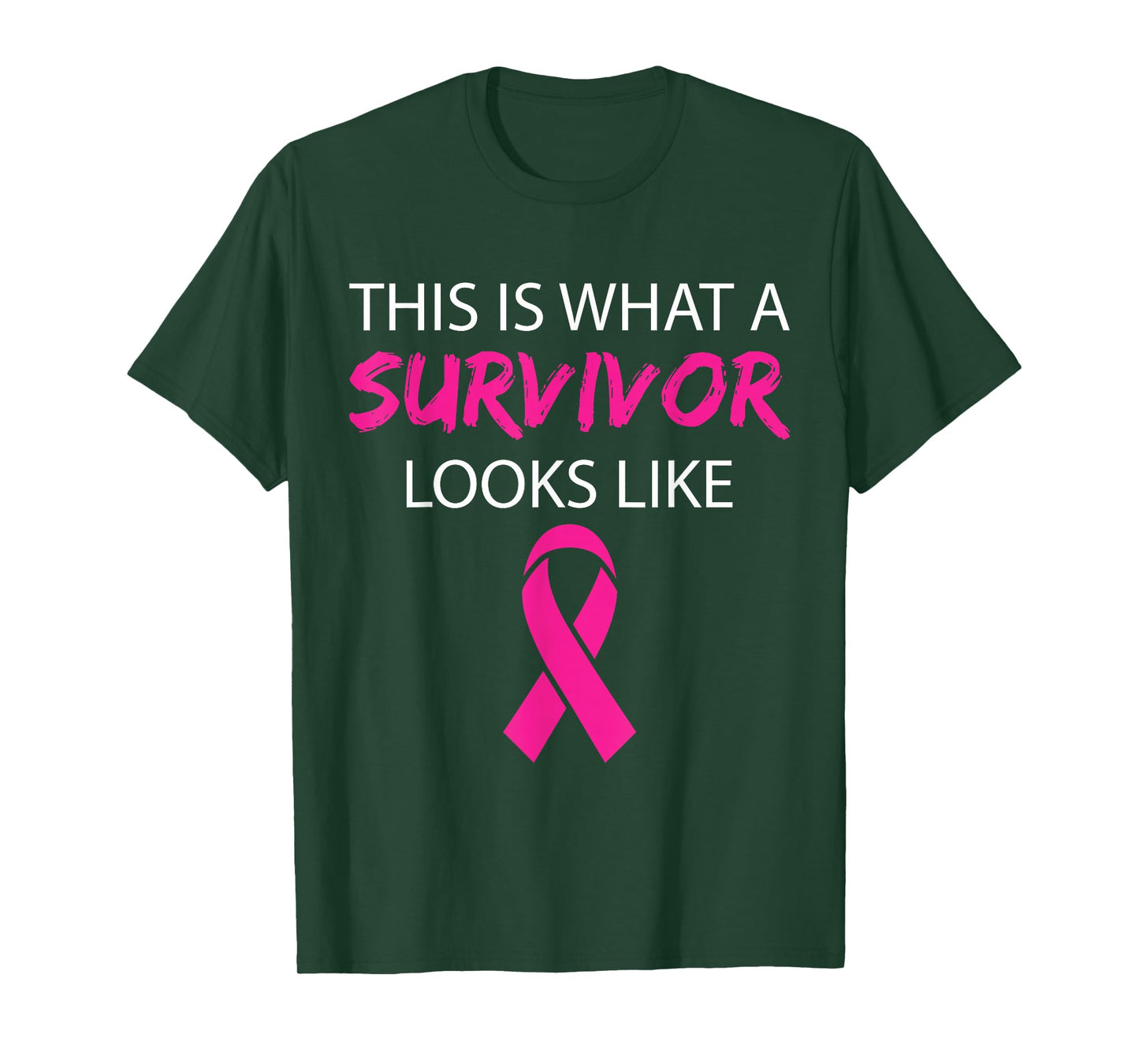 This is What A Survivor Looks Like Pink Ribbon Women Girls T-Shirt