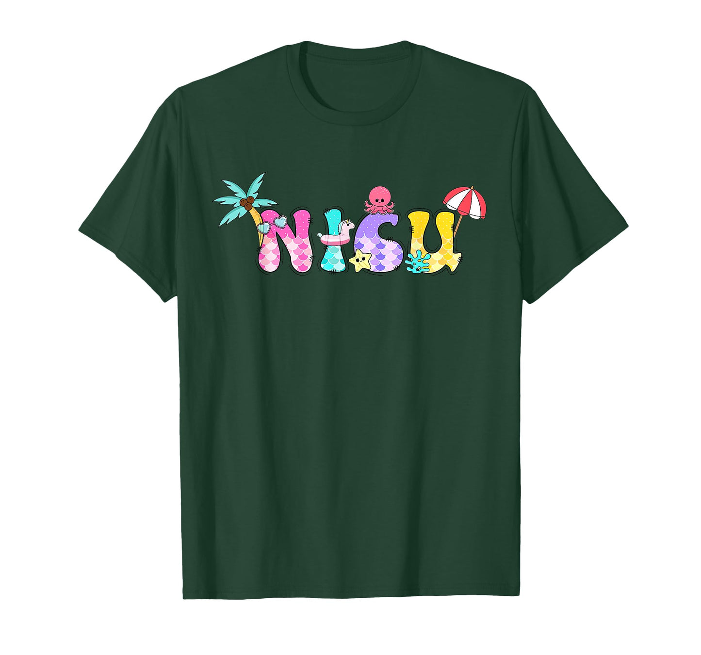 Cute NICU Nurse Beach Ocean Animal Summer Hawaii ICU Nurse T-Shirt