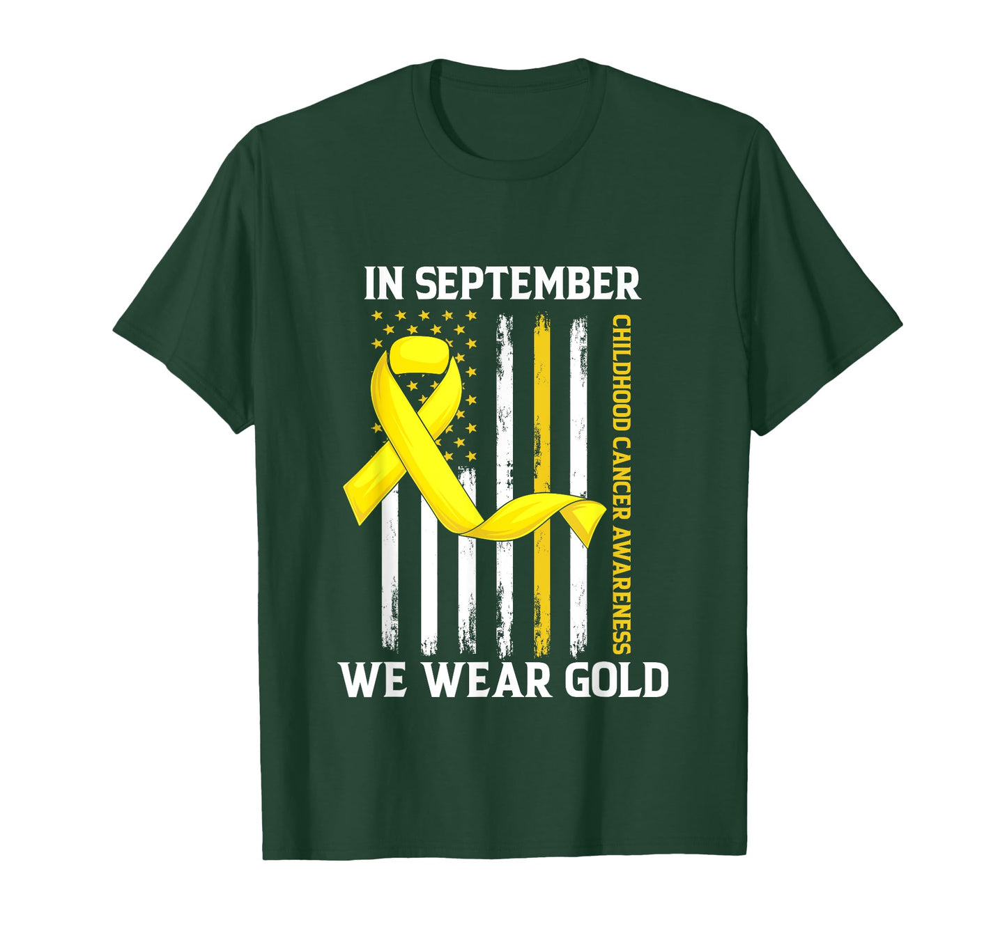 In September We Wear Gold Yellow Childhood Cancer Awareness T-Shirt