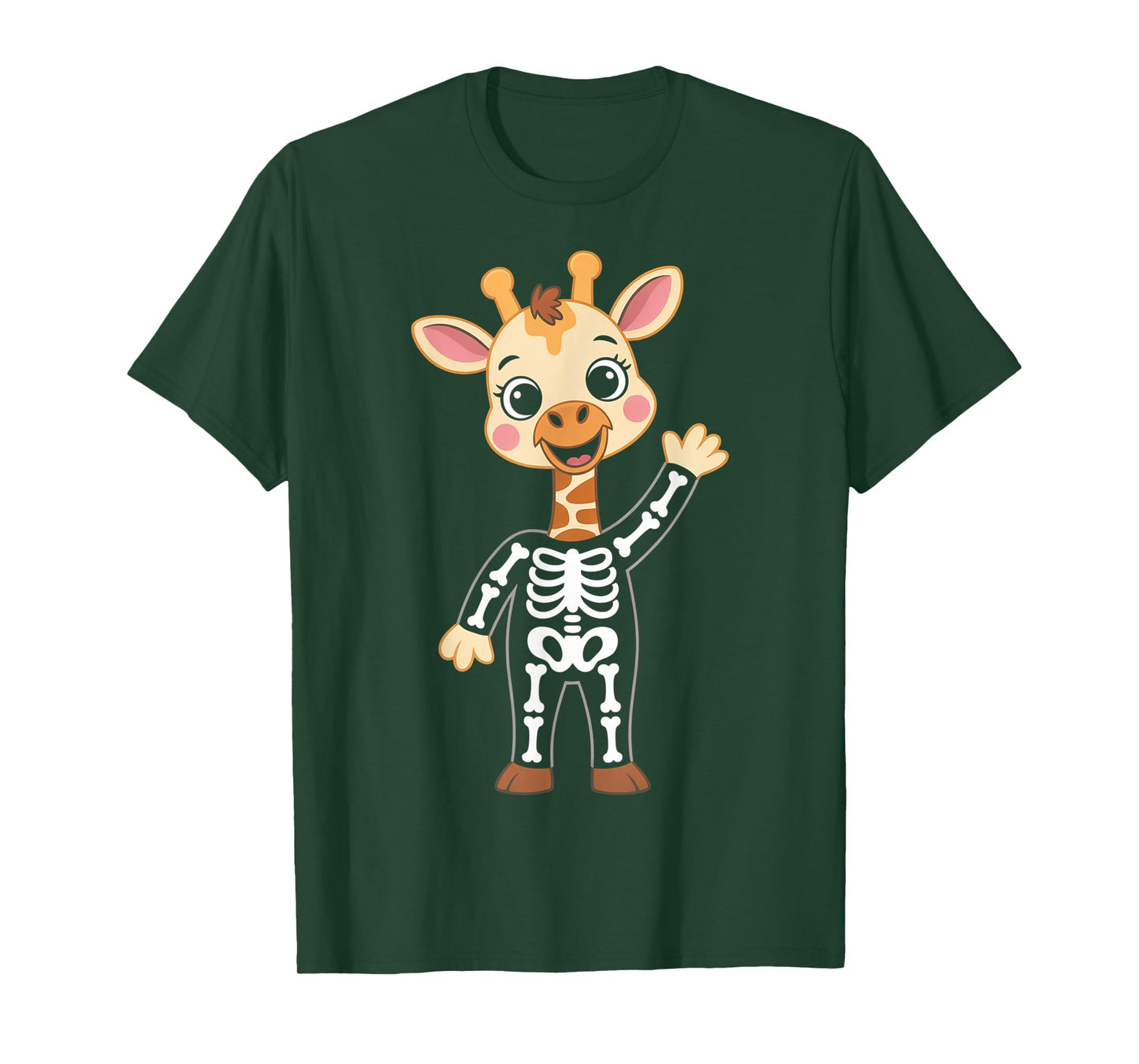 Cute Giraffe Skeleton Costume Kawaii Halloween T-Shirt