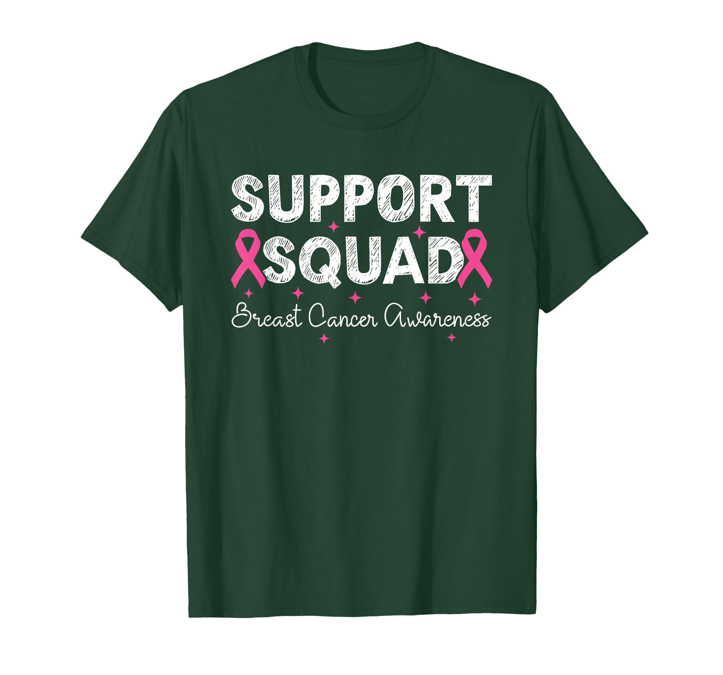 Support Squad Breast Cancer Awareness Month 2025 Pink Ribbon T-Shirt