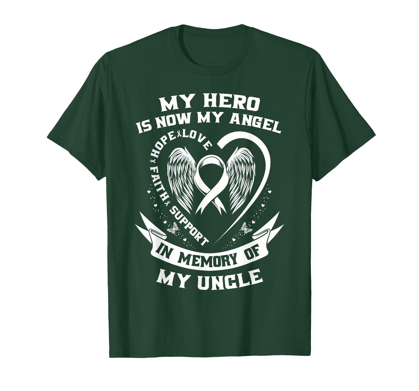 My Hero Is Now My Angel Uncle Lung Cancer Awareness Products T-Shirt