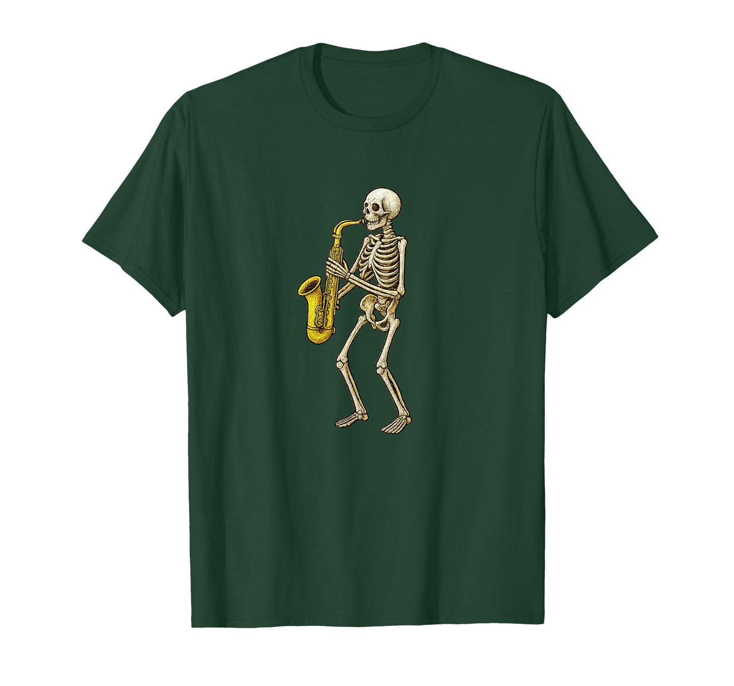 Skeleton Playing Saxophone - Marching Band Orchestra T-Shirt