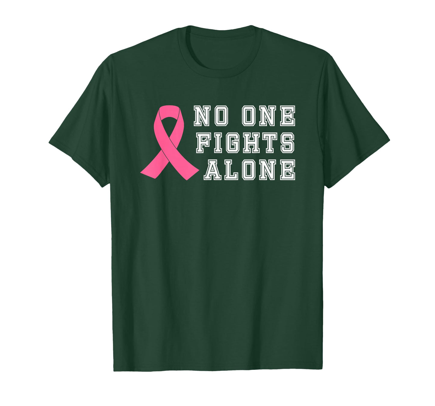 No One Fights Alone Breast Cancer Awareness Shirt Gift T-Shirt