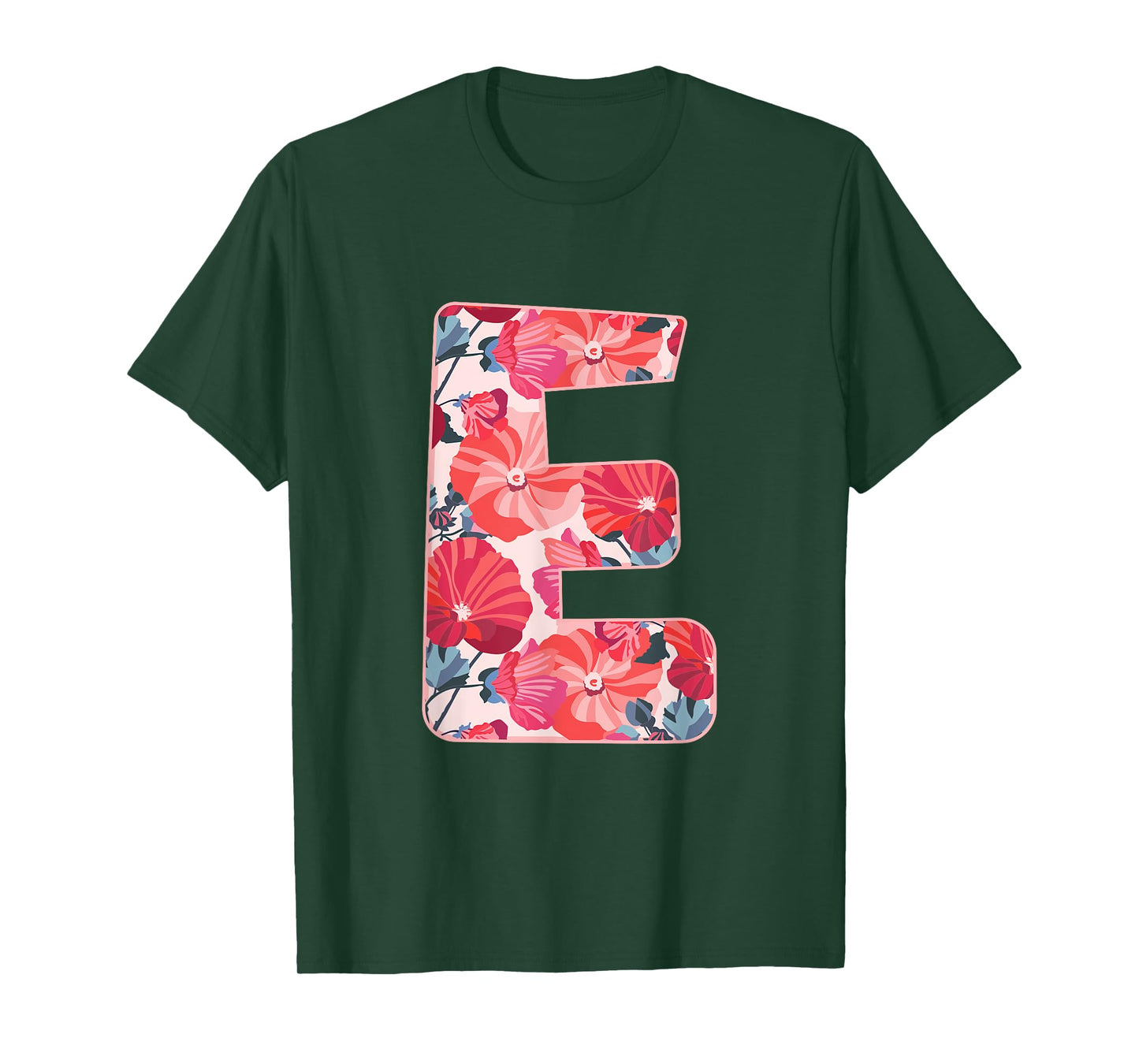 Letter E Alphabet First Name Vowels Flower Nature Gift T-Shirt