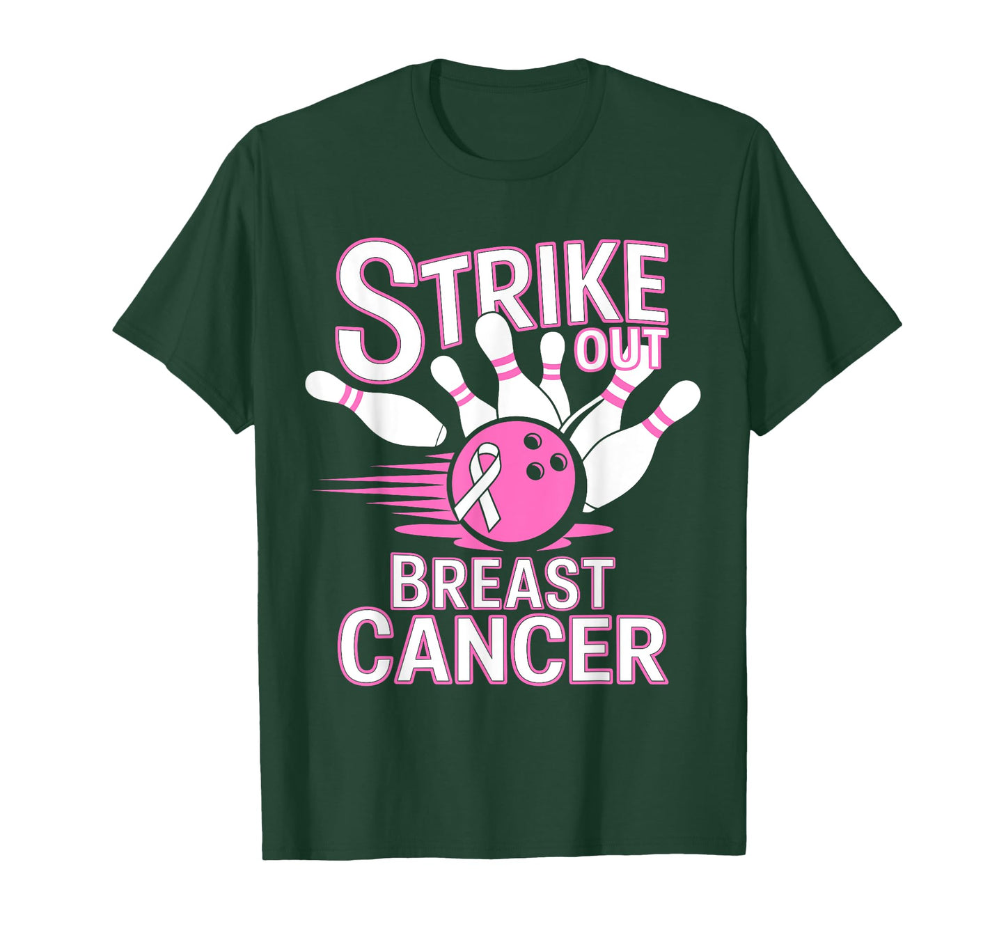 Strikeout Breast Cancer Awareness Bowling Bowler Strike Out T-Shirt