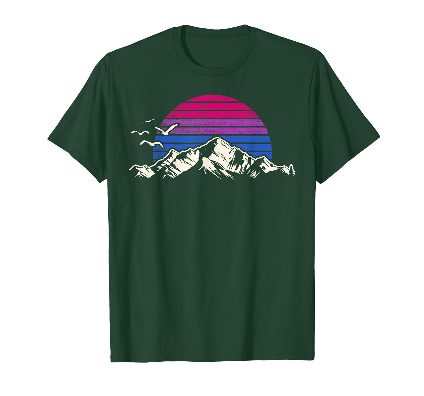 Bisexual Mountain Sunset Bi Pride Aesthetic T-Shirt