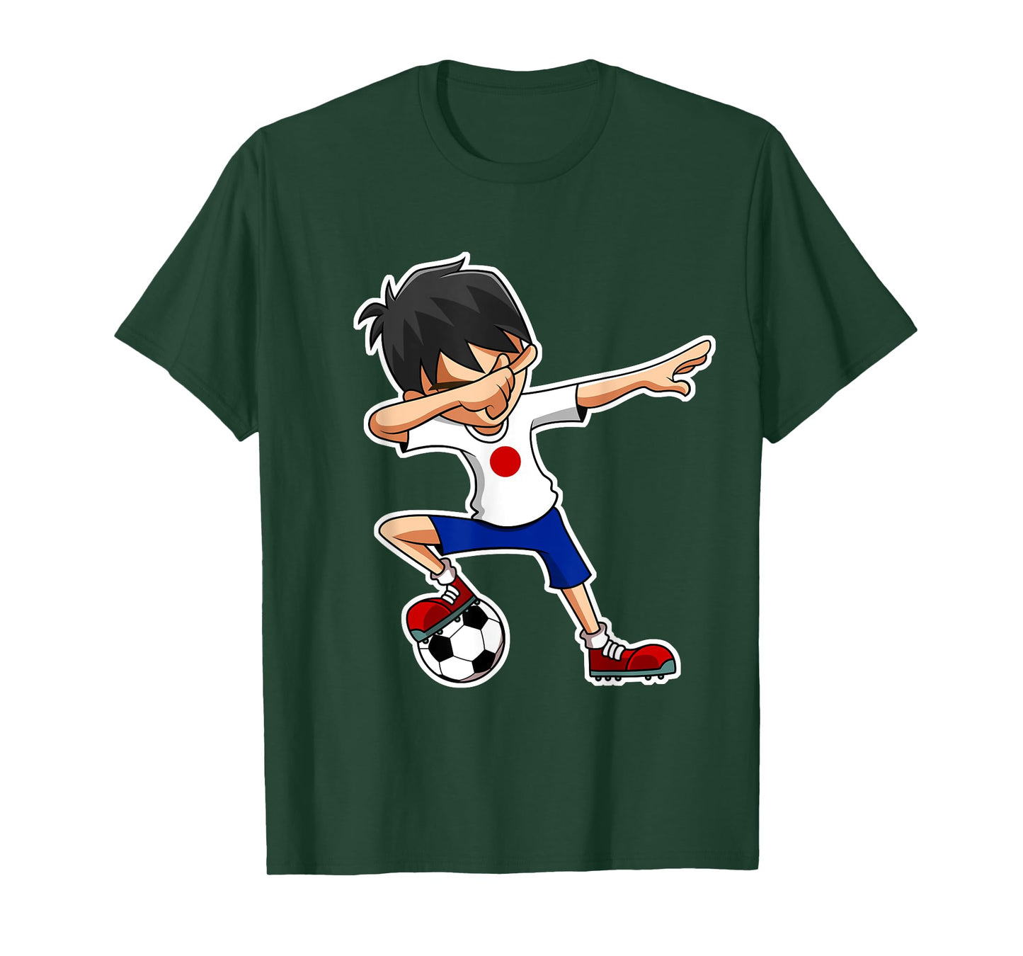 Dabbing Soccer Boy Japan Shirt, Japanese Flag Jersey T-Shirt