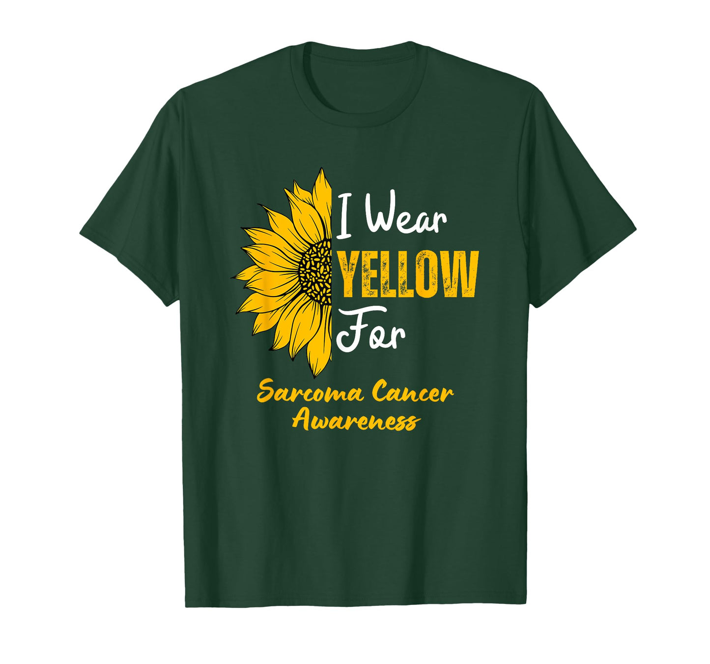 I Wear Yellow for Sarcoma Cancer Awareness Sunflower T-Shirt