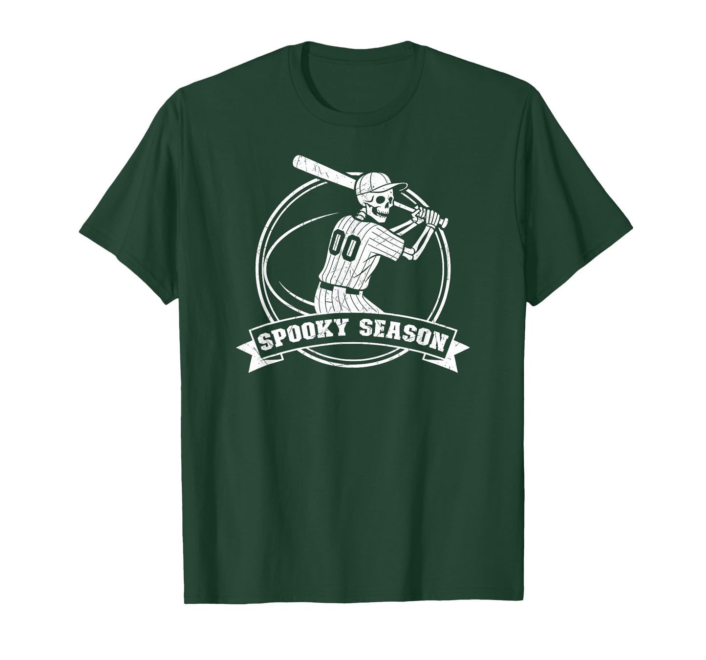 Spooky Season Baseball Player Skeleton Batter Halloween Fall T-Shirt