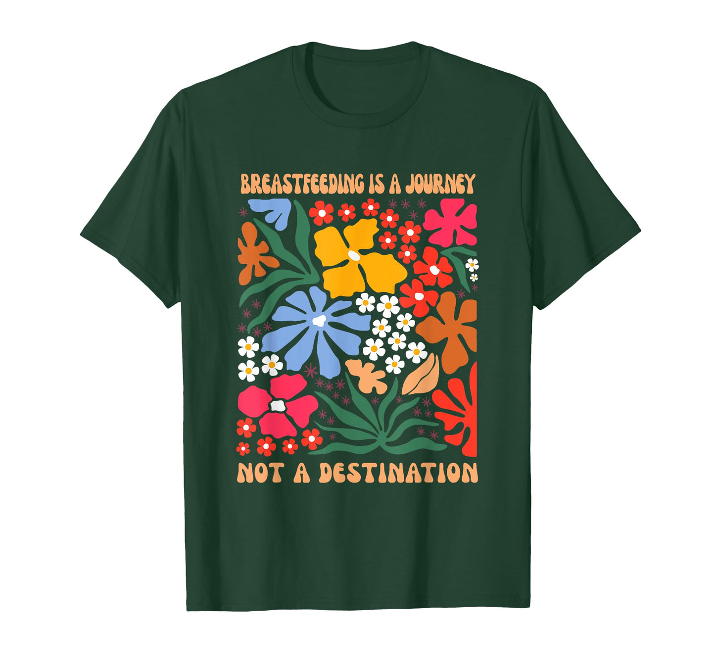 Lactivist IBCLC Breastfeeding Consultant Women's Floral Boho Black Crew Neck T-Shirt, Small, Short Sleeve