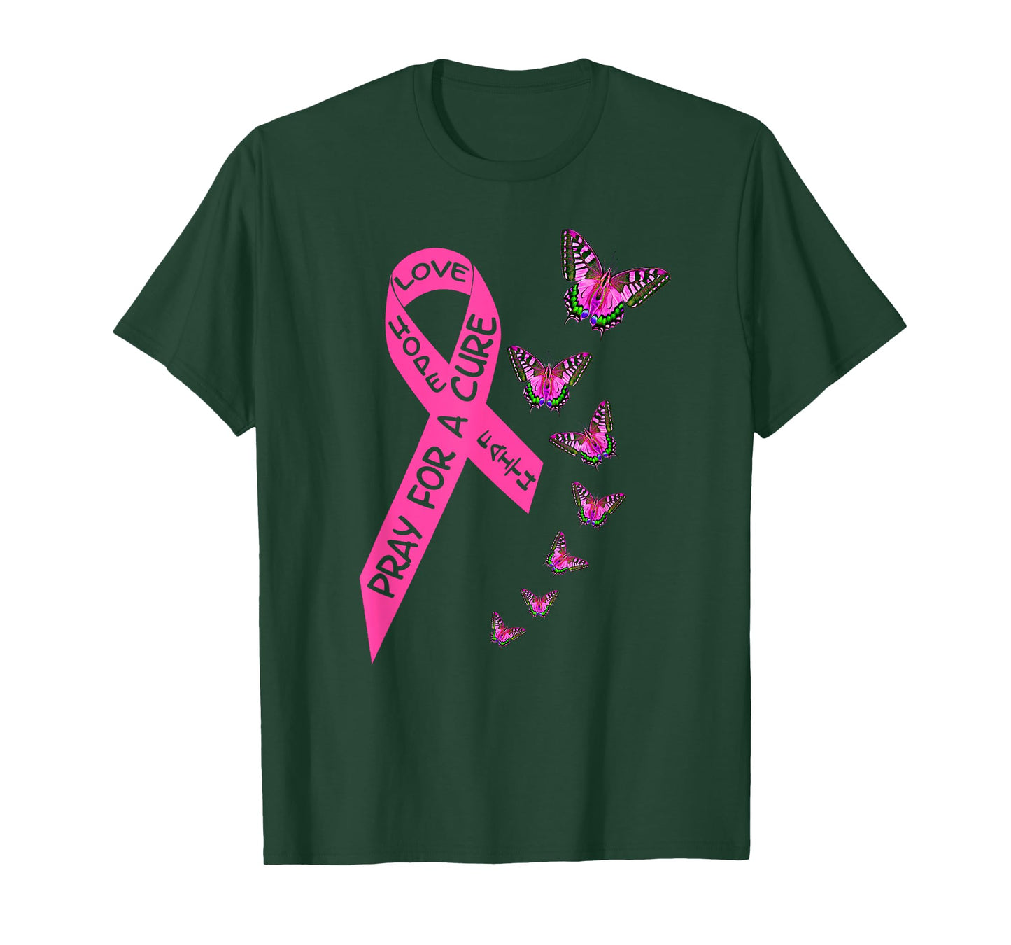 Breast Cancer Awareness Month Women Religious Butterflies T-Shirt