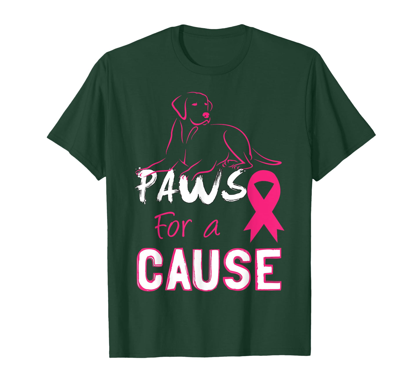 Paws For A Cause Tee Breast Cancer Support Men Women Kid T-Shirt