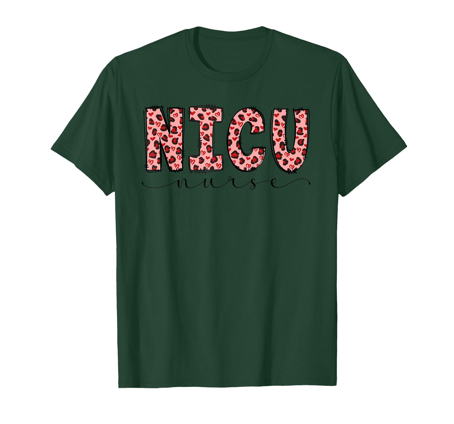 NICU Nurse Leopard Neonatal Intensive Care Unit Nursing T-Shirt