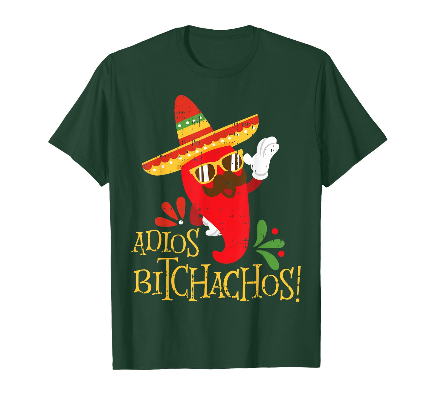 Adios Bitchachos Cinco De Mayo Mexican Chili Peppers T-Shirt