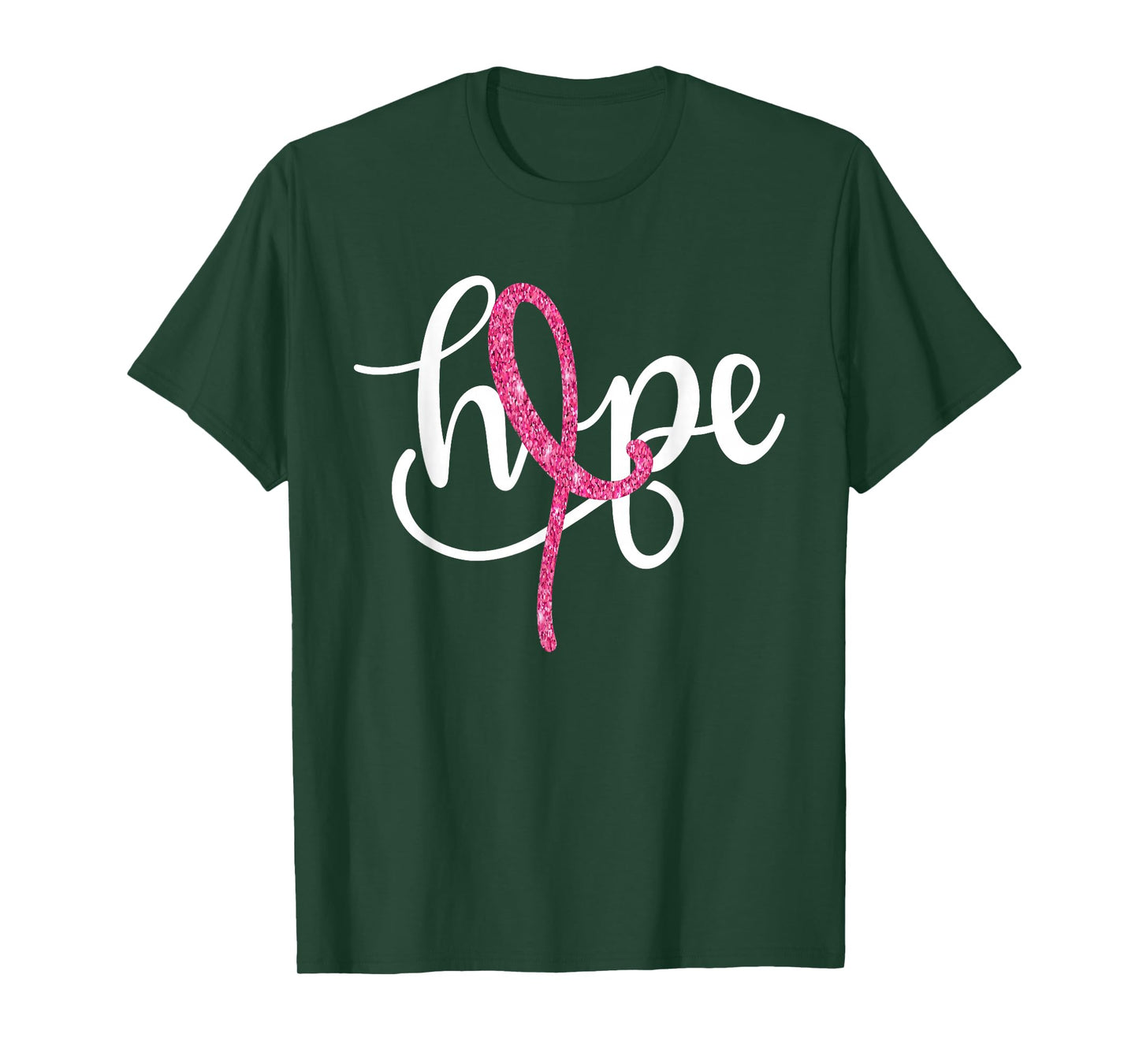 Hope Pink Ribbon Breast Cancer Awareness Support Women Girls T-Shirt