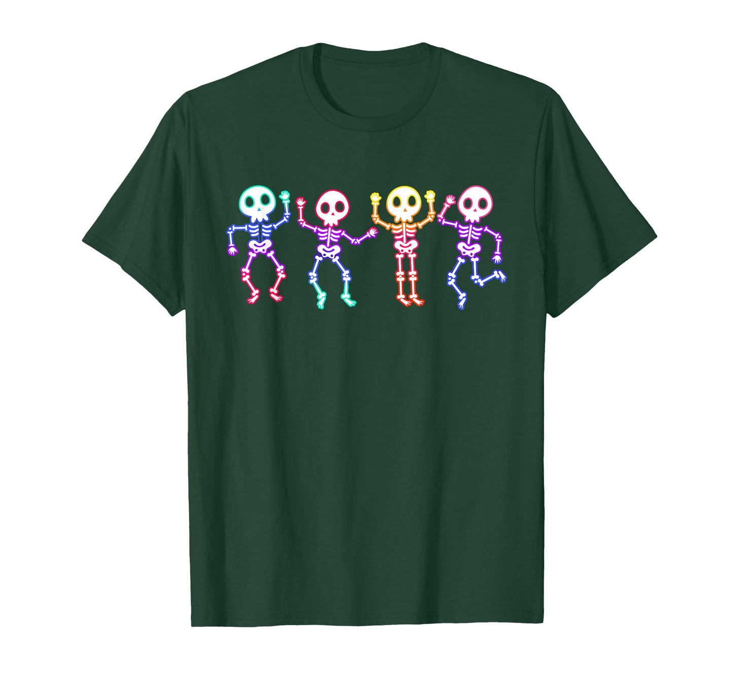 Funny Dancing Skeletons Ghost Glow in The Halloween Night T-Shirt