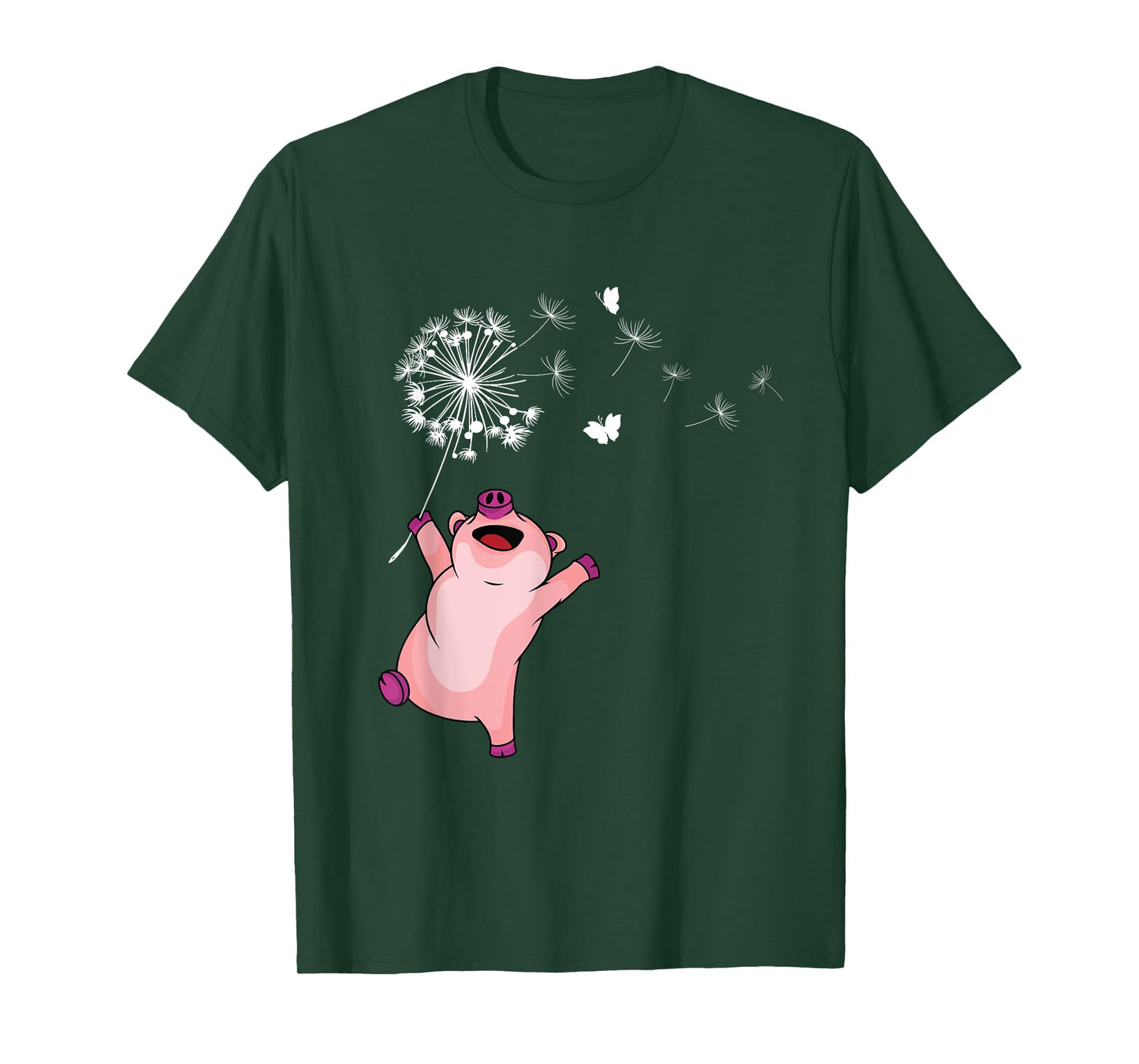 Happy Pig Lover Kids Dandelion Nature Dancing Pig T-Shirt