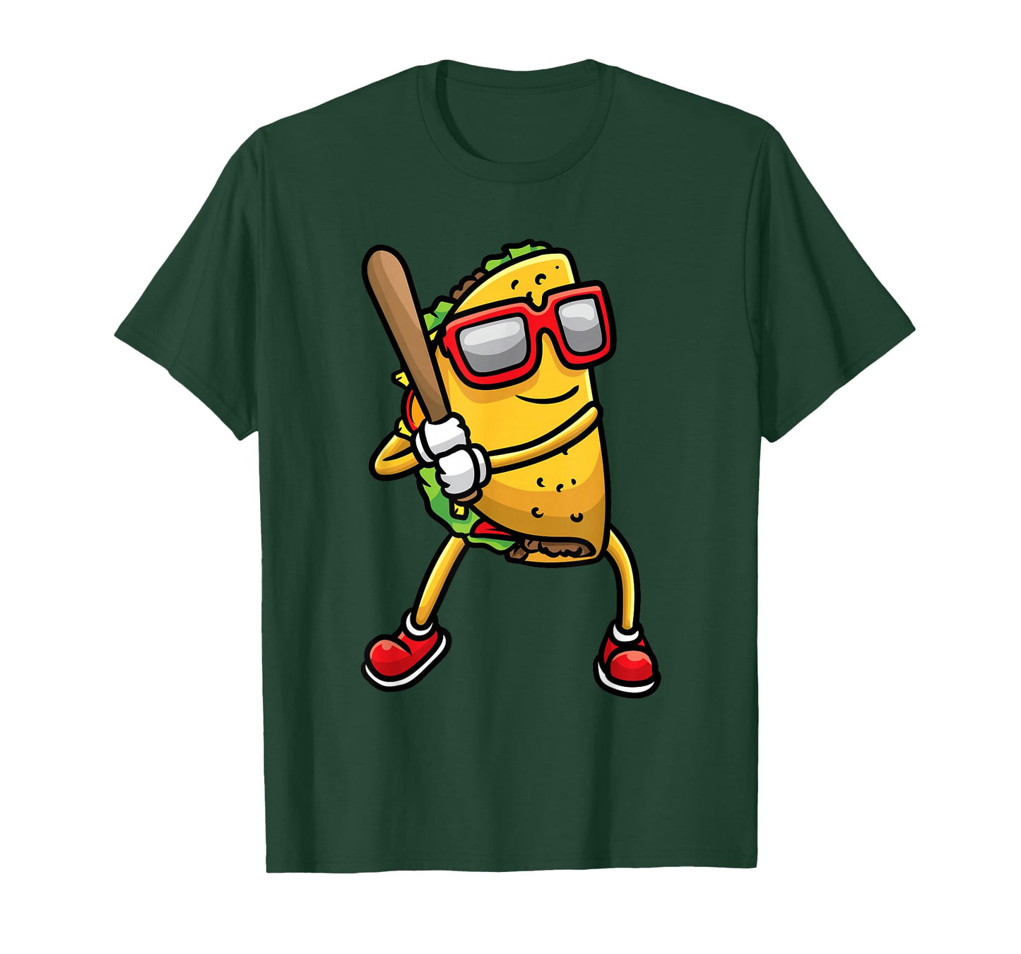 Taco Playing Baseball Mexican Cinco De Mayo Kids Men T-Shirt