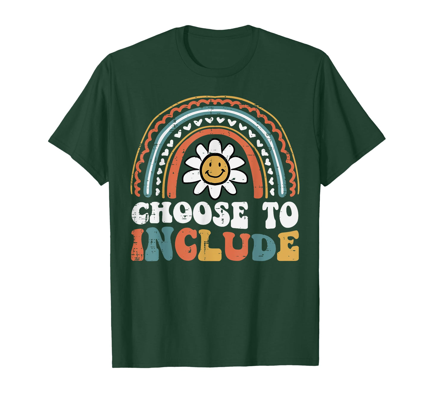 Sped Teacher Choose To Include Rainbow Retro Groovy Women T-Shirt
