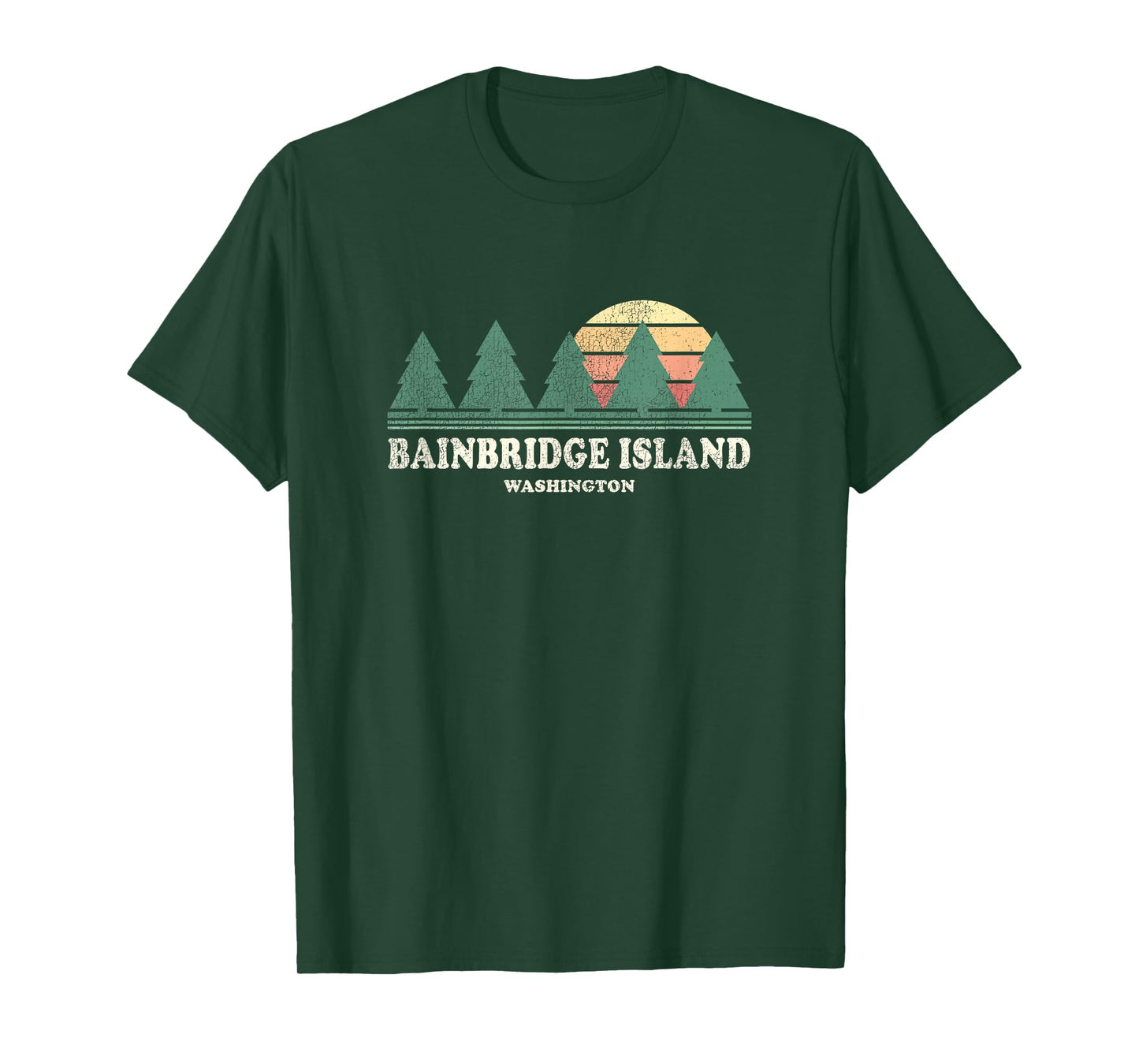 Bainbridge Island WA Vintage Throwback Tee Retro 70s Design T-Shirt