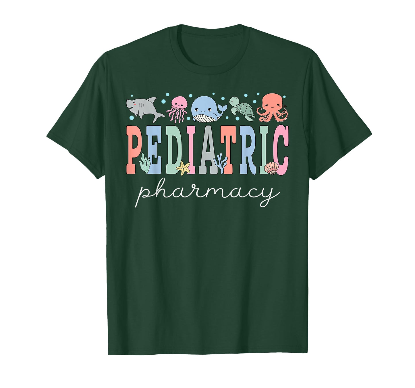 Pediatric Pharmacy PEDS Pharmacy Ocean Animal Summer Vibes T-Shirt