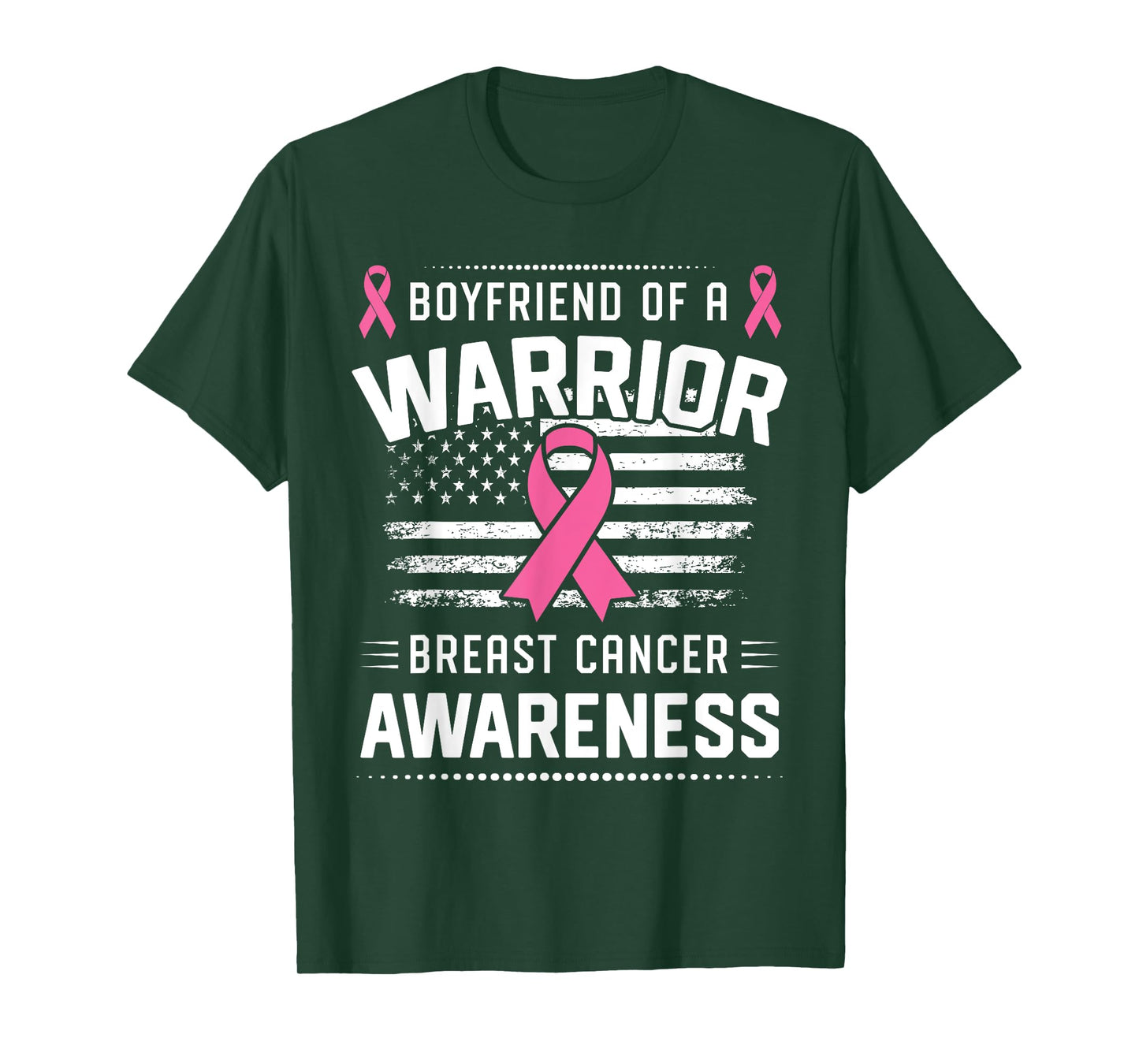Boyfriend Of A Warrior Breast Cancer Awareness Boyfriend T-Shirt