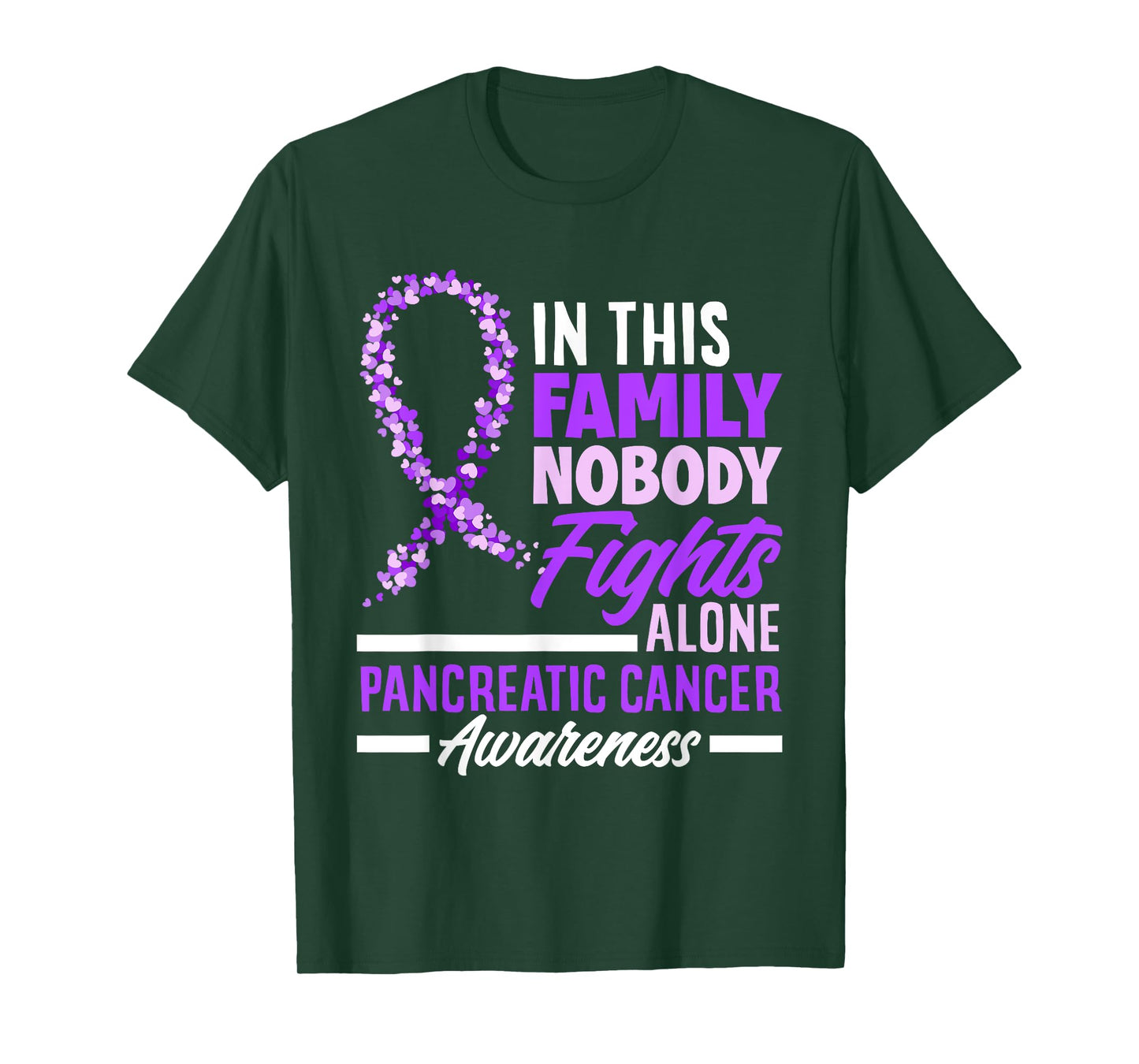 In This Family Nobody Fights Alone Support Pancreatic Cancer T-Shirt